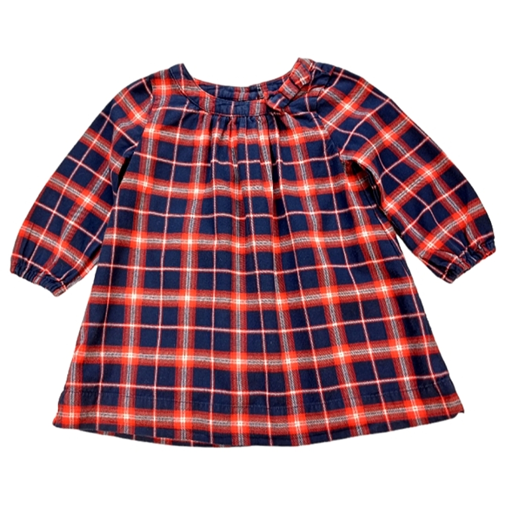 GAP Dress Navy, Red and White Plaid Size 12-18 Months